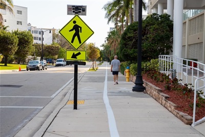 Scooter Lane on sidewalk