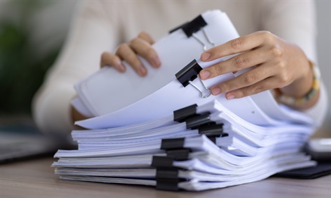 stack of papers clipped together