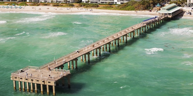 Newport Fishing Pier aerial view.