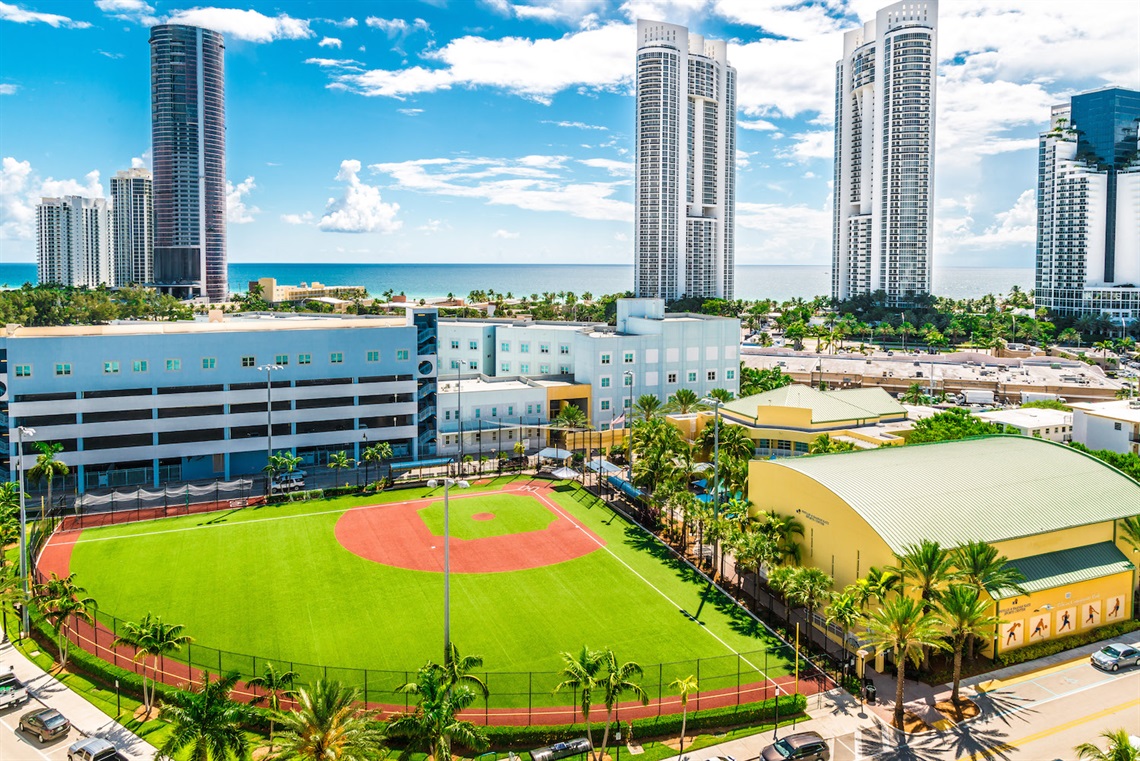 Aerial view of Pelican Community Park.